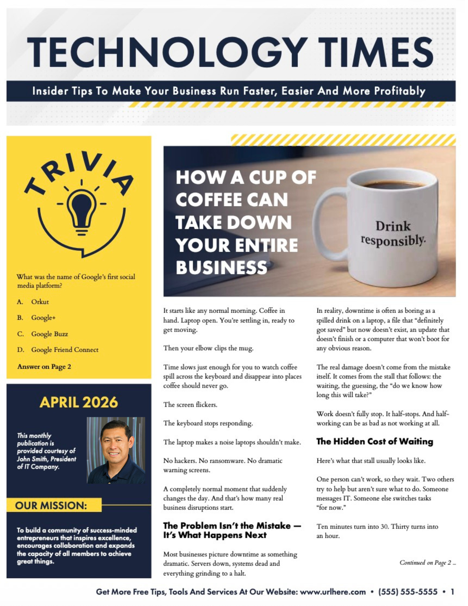 Printed Newsletter - April